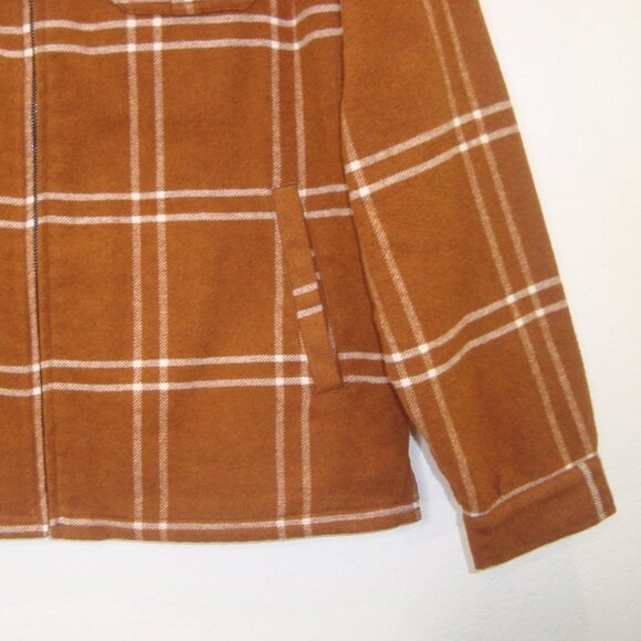 KATIN Men Sherpa Lined Zip Up Crosby Jacket Shacket Wool Blend Rusty Brown - Picture 8 of 14